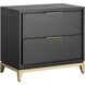 Edmund 31 X 28.5 inch Smoke Grey / Yellow Gold Night Stand